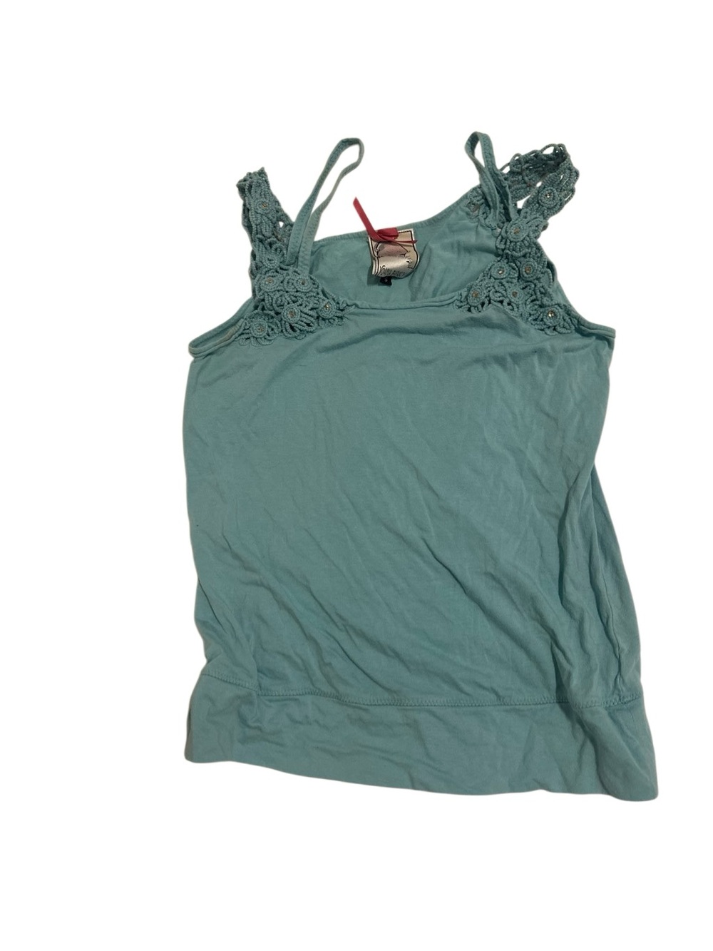 Yoana Baraschi Teal Crochet-Trim Camisole